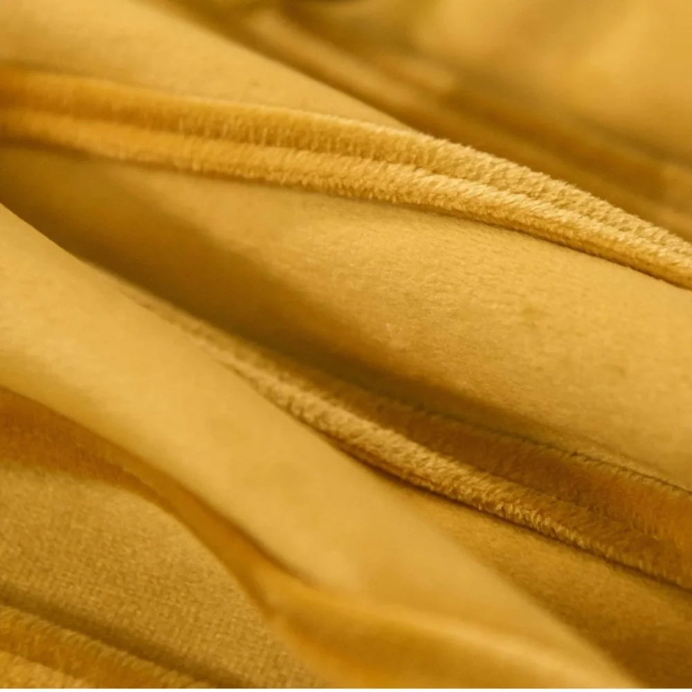 Luxury Home | Chic Modern Mustard Yellow Soft Velvet Striped Throw Pillow Covers